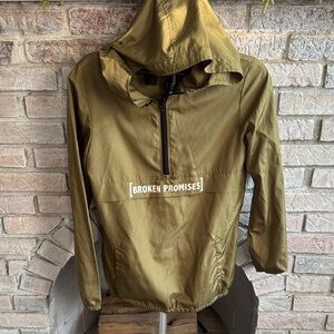 Broken Promises Olive Green Women's Wind Breaker